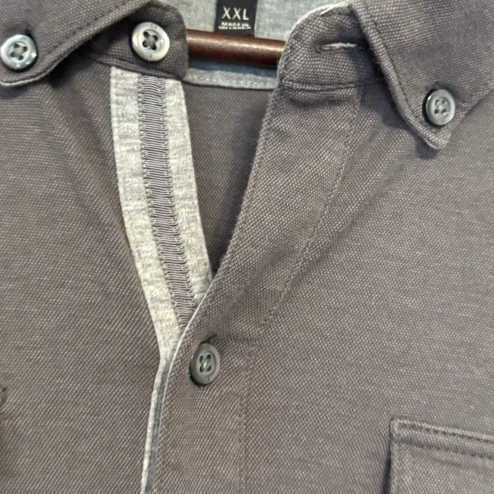 Banana Republic Luxury Touch Gray Long Sleeve Button Down Shirt